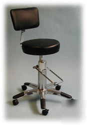 Brandt hydraulic stool with backrest, black