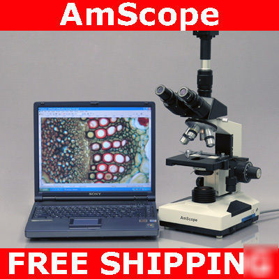 40X-2000X trinocular biological microscope + 9M camera
