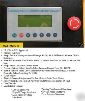 Eaton 10 hp, 3 phase vsd rotary screw air compressor