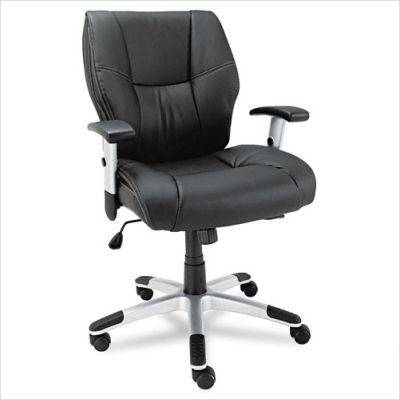 Alera napoleon swivel tilt leather chair black chrome