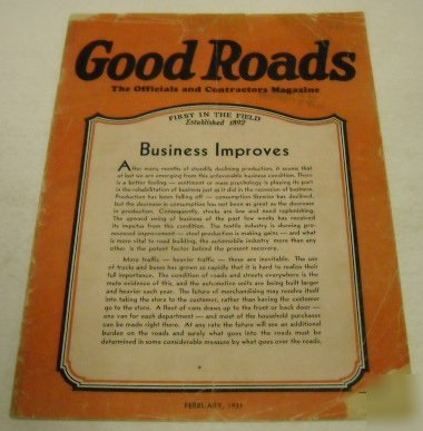 Good roads 1931 magazine vol. 74, no. 2