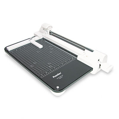 Stakcut rotary 40-sheet trimmer, lighted cut line, wood