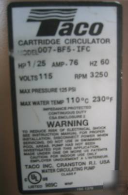 Taco 007-BF5-ifc water circulator pump, bronze