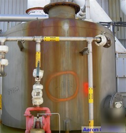 Used: approximate 1,500 gallon stainless steel tank. 7'