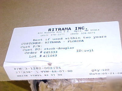 100 sheet ritrama white flexible calendered vinyl 27X38