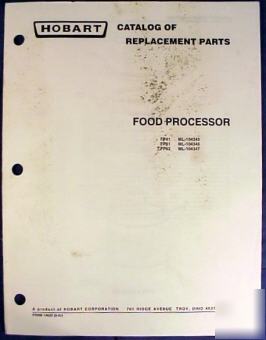 Hobart food processor FP41 & FP61 & FP62 parts catalog