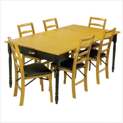 Provincial style expanding dining table oak top