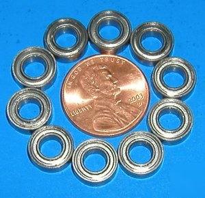 Wholesale lot 10 bearings R166ZZ 3/16