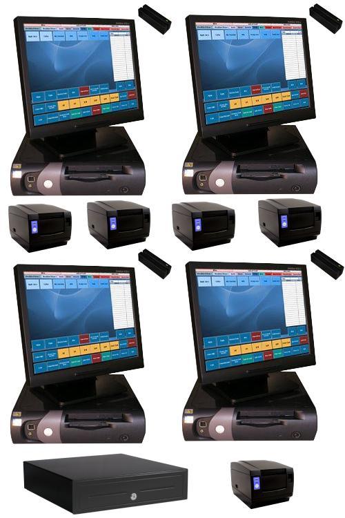 4 stn restaurant / bar touch pos system & software