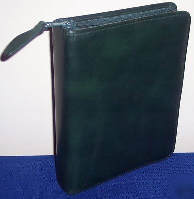 Compact - green full leather 6 rings franklin planner