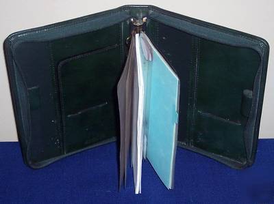 Compact - green full leather 6 rings franklin planner