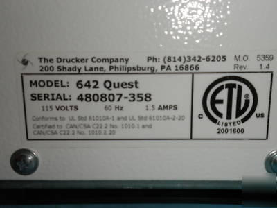 Drucker 642 quest (horizon mini-b)horizontal centrifuge