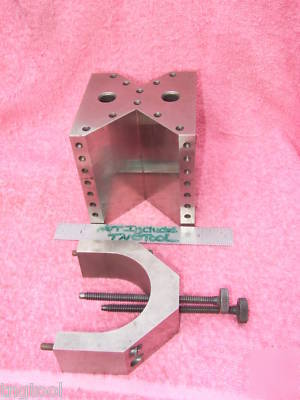 V-block grind cube toolmaker machinist vintage tapped 
