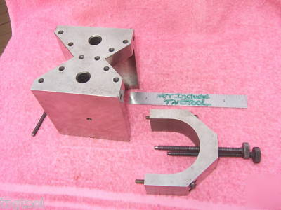 V-block grind cube toolmaker machinist vintage tapped 