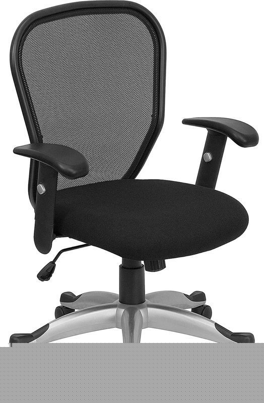 Black mesh back padded seat computer office desk chair