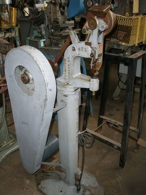 Stimpson riveter, eyelet and grommet attaching machine