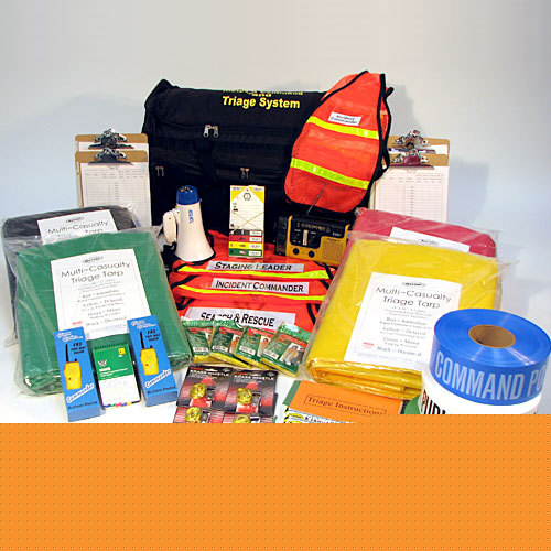 Mobile incident command emergency first aid triage kit