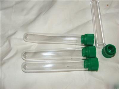 New 100MM x 16MM 10ML plastic test tubes + caps PK10 