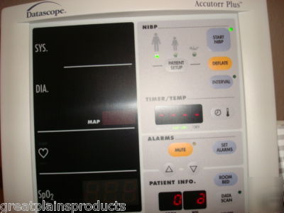 Nib datascope accutor plus patient monitor p SPO2 