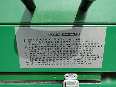 Honavac 67-11 honatech thermoformer plastic injection 