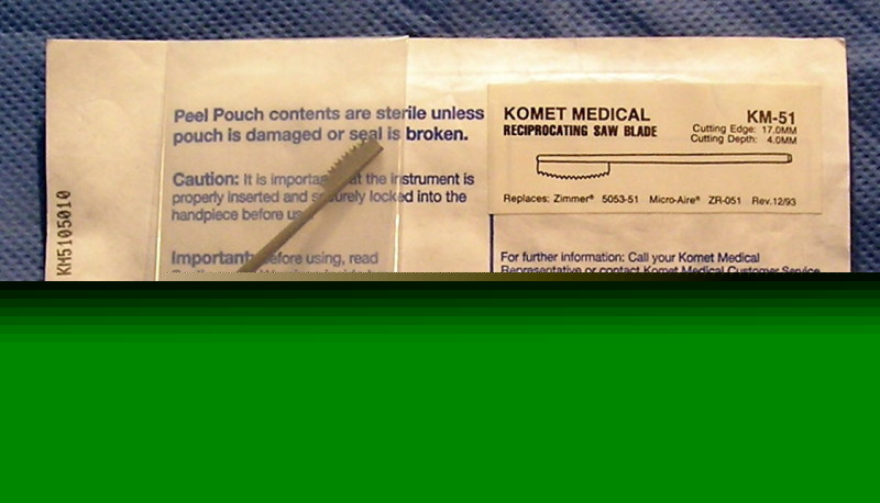 Recip saw blades for linvatec hall surgical , -051