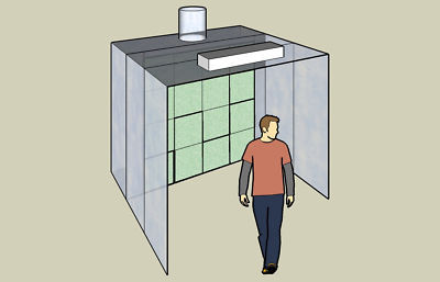 Spray booth/paint booth-open front filter back by koch