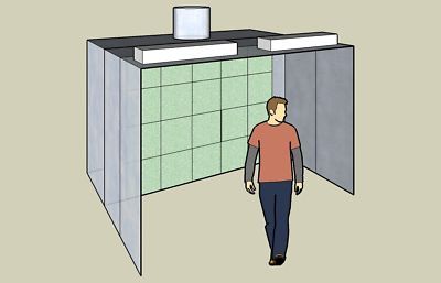 Spray booth/paint booth-open front filter back by koch