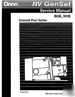 Onan emerald iii rv bge nhe operator service manuals