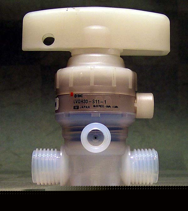 Smc 2 port manual operated chemical shut-off valve pfa