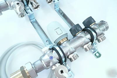Stainless manifold for radiant heat pex - 5 circuit