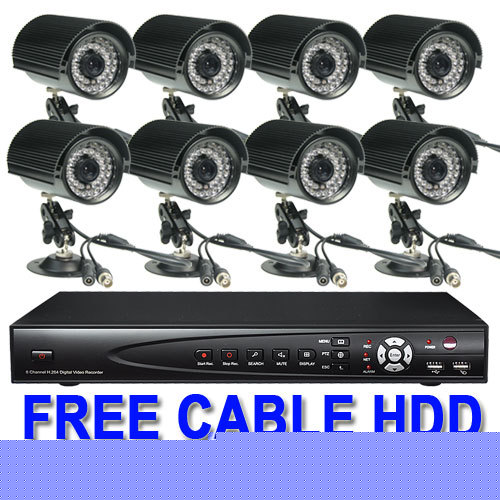 8CH h.264 dvr 500GB hdd ir cctv camera security system