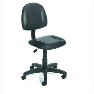 Adjustable black leather office deluxe posture chair