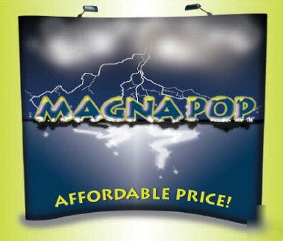 Charcoal gray 10' magna pop trade show pop-up display