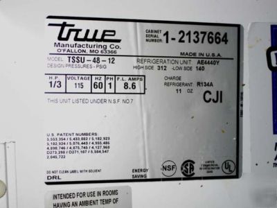 True 2 door sandwich salad prep refrigerator 2314 chef