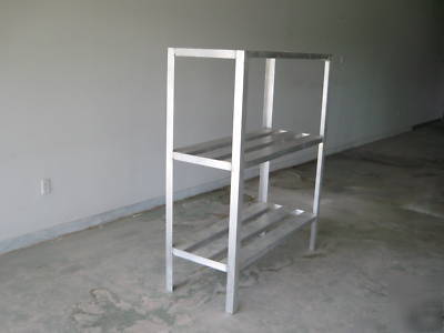 Used 3 shelf aluminum storage rack 48