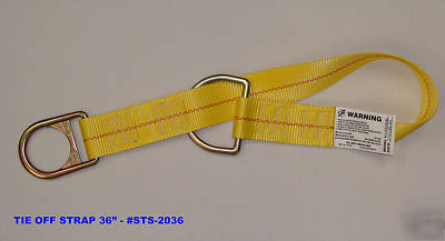 Fall protection safety tie off strap 36