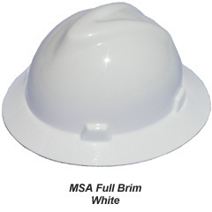 Msa v-gard white full brim hard hat