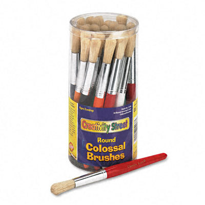 Nat bristle brushes colored wood handles 30/container