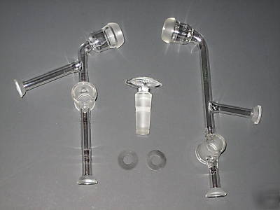Adapter, 3-way w/stopcock, sj 35/25 18/9, lot of 2