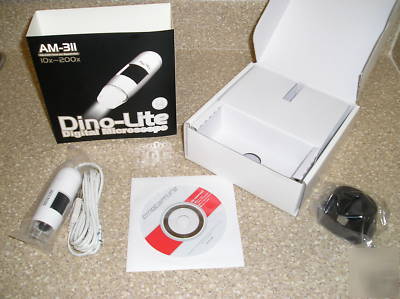 Dino-lite am-311 digital usb microscope; adj focus/mag