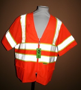 Hi-vis class 3 surveyor safety vest shirt orange 2XL nw