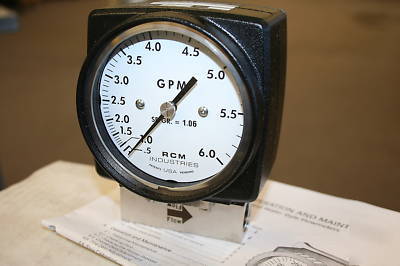 New rcm liquid flow meter - horizontal flow - 6.0 gpm - 