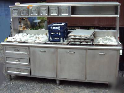 Vintage bakers pizza prep table stainless