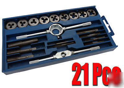 Tap & die set hardened steel + case M3 - M12 heavy duty