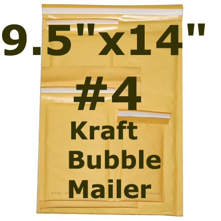 100 #4 kraft bubble mailers 9.5X14.5 envelopes