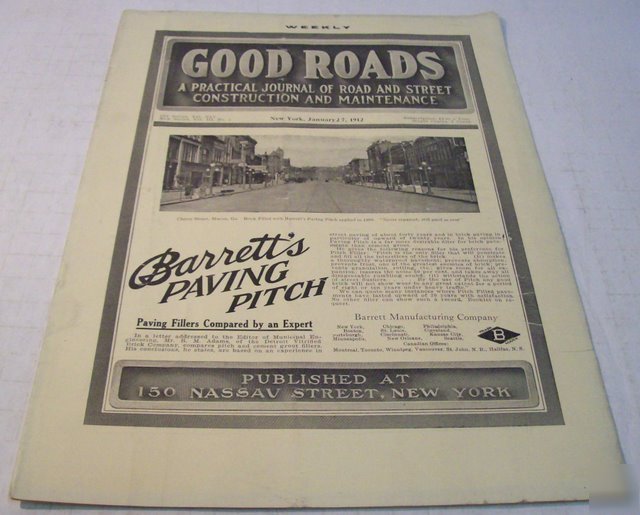 Good roads 1912 construction magazine vol.41, no.4