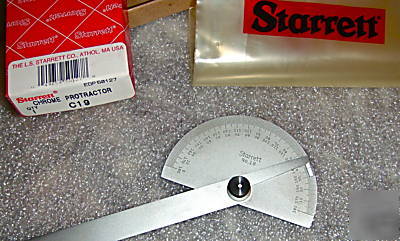 New starrett # C19 satin chrome protractor - 