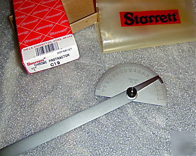 New starrett # C19 satin chrome protractor - 