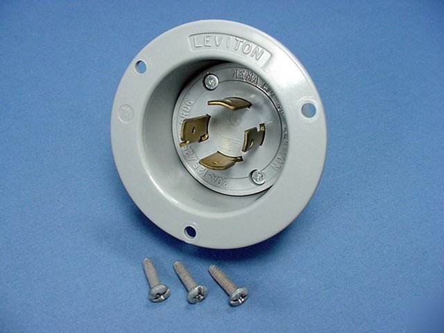 Leviton L14-20 locking flanged inlet plug 20A 125/250V