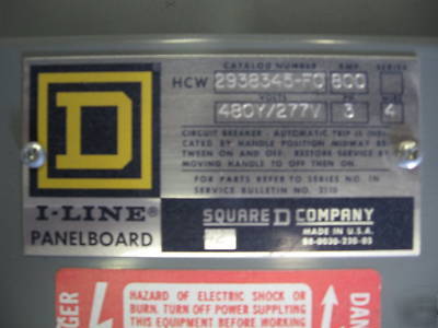 Square d i-line panel 800 amp 480/277V mlo indoor